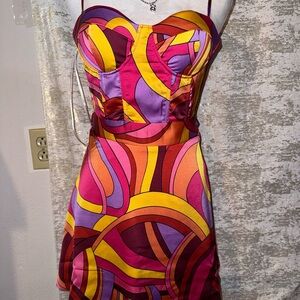 Forever 21 Multicolor Swirl Mini Dress